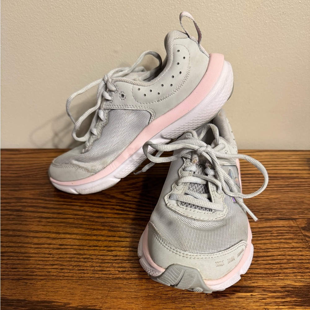 Under Armour Kids Gray and Pink Sneakers